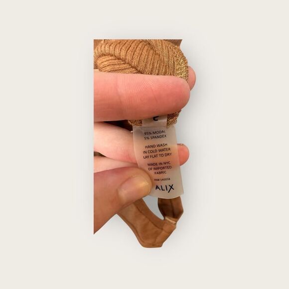 Alix NYC Carder Bodysuit in Cognac Size Small NWT - Picture 10 of 10